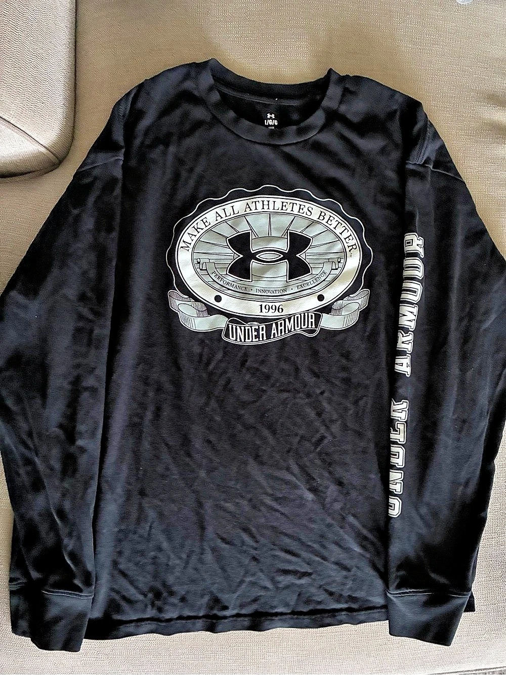Under Armour Make All Athletes Better 1996 Long Sleeve T-Shirt Black Large